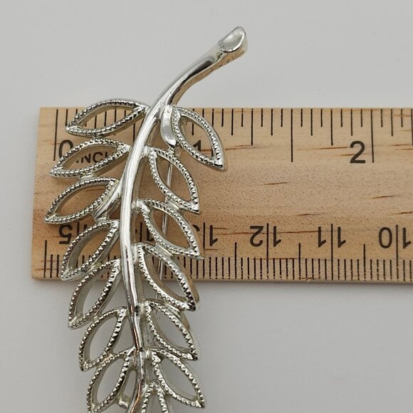 VTG Emmons Brooch Silver Tone Filigree Leaf Natural Boho Fairy Cottage Core Pin - Picture 15 of 15